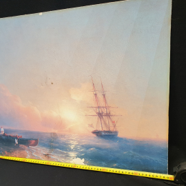 Картина Айвазовского Рыбаки на берегу моря, печать на ДВП. Картинка 11